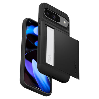 Funda para Google Pixel 9/9 Pro, Spigen, Slim Armor CS, Negro ACS07695 