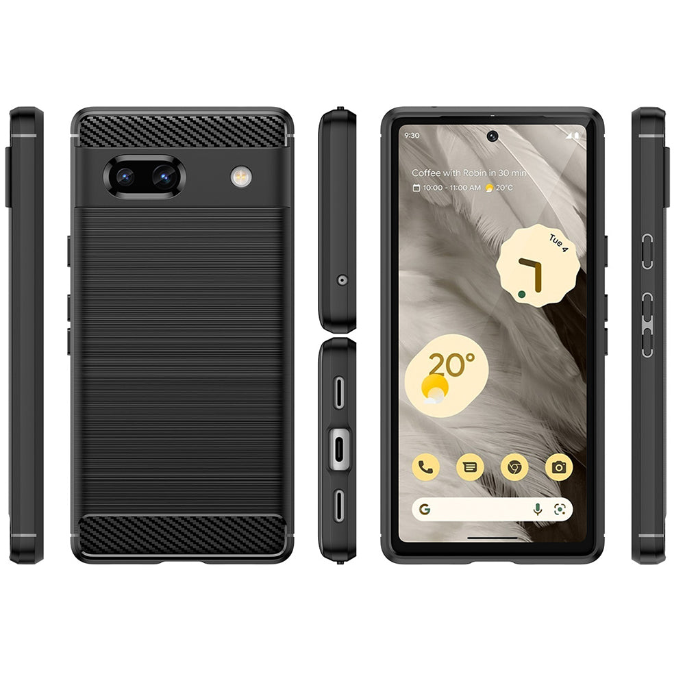 Funda para Google Pixel 7a, Techsuit, Carbono, Negra