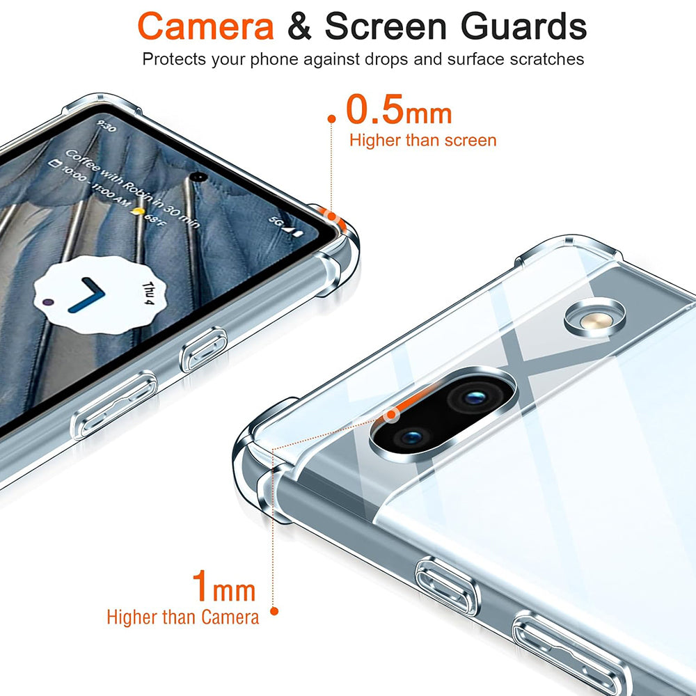 Funda para Google Pixel 7a, Techsuit, Antigolpes Transparente, Transparente