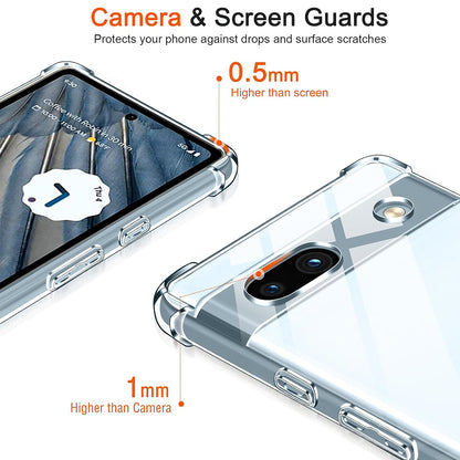 Funda para Google Pixel 7a, Techsuit, Antigolpes Transparente, Transparente