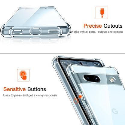 Funda para Google Pixel 7a, Techsuit, Antigolpes Transparente, Transparente