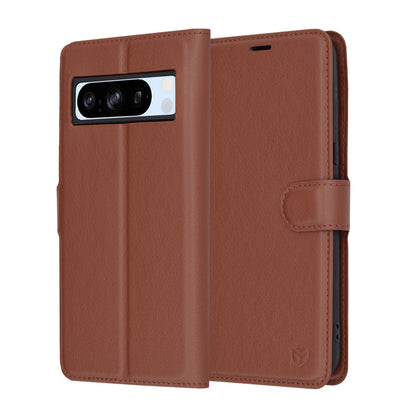 Funda para Google Pixel 8 Pro, Techsuit, Leather Folio, Marrón