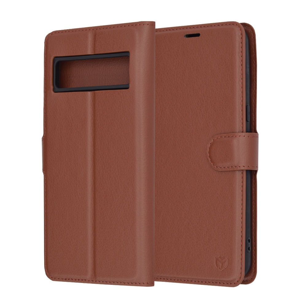 Funda para Google Pixel 8 Pro, Techsuit, Leather Folio, Marrón