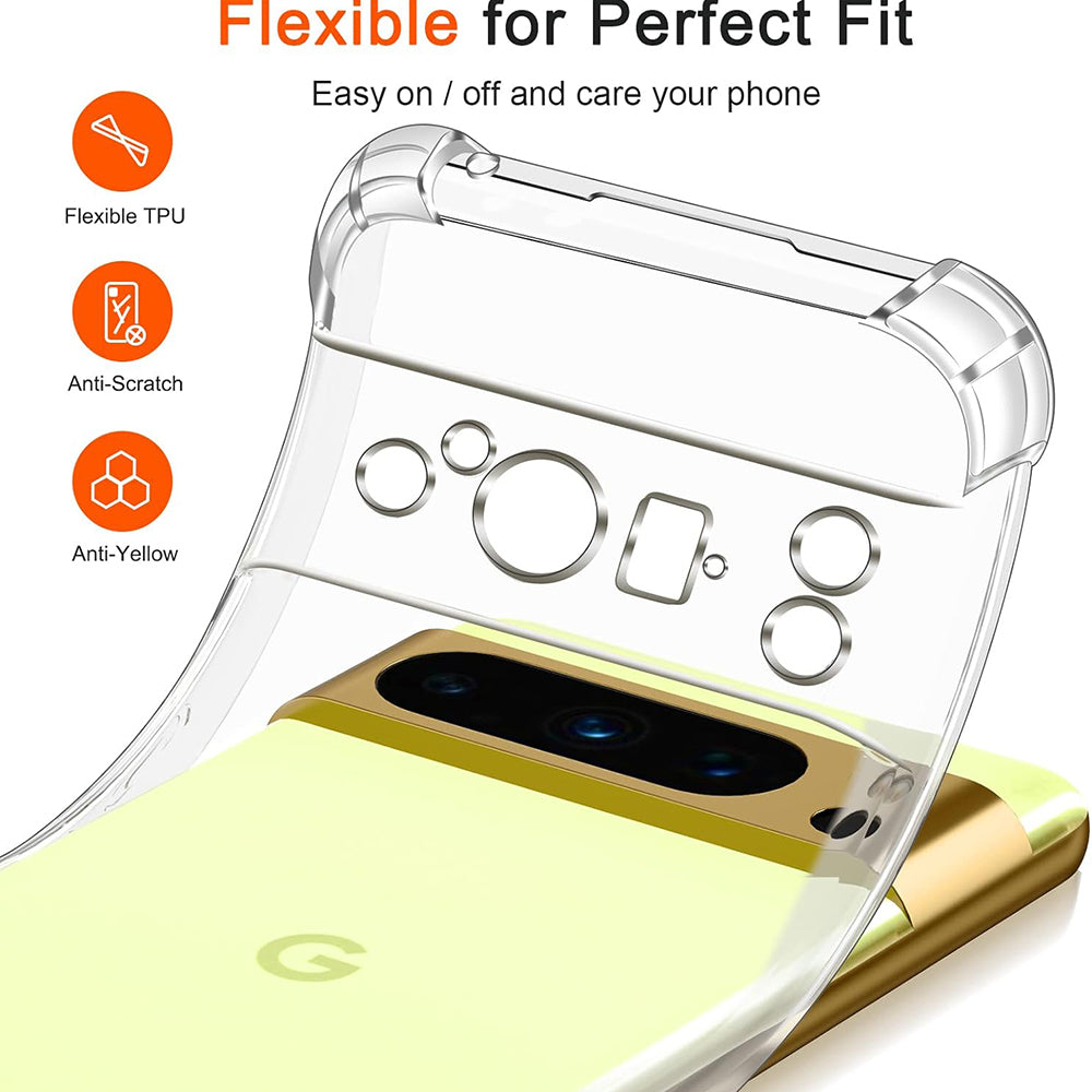 Funda para Google Pixel 8 Pro, Techsuit, Antigolpes Transparente, Transparente