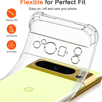 Funda para Google Pixel 8 Pro, Techsuit, Antigolpes Transparente, Transparente