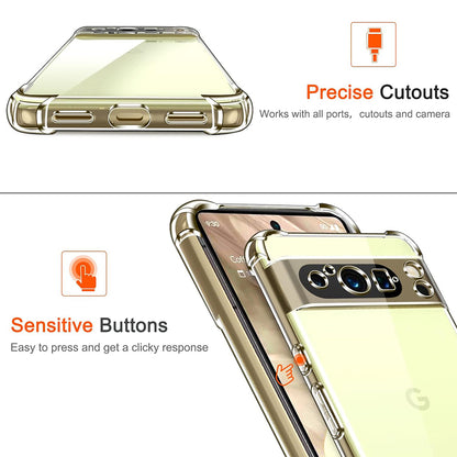 Funda para Google Pixel 8 Pro, Techsuit, Antigolpes Transparente, Transparente