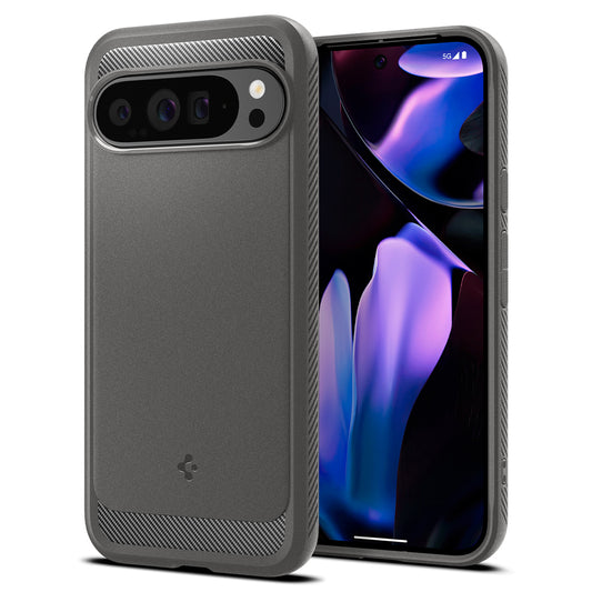 Funda para Google Pixel 9 Pro XL, Spigen, Rugged Armor, Gris ACS07784