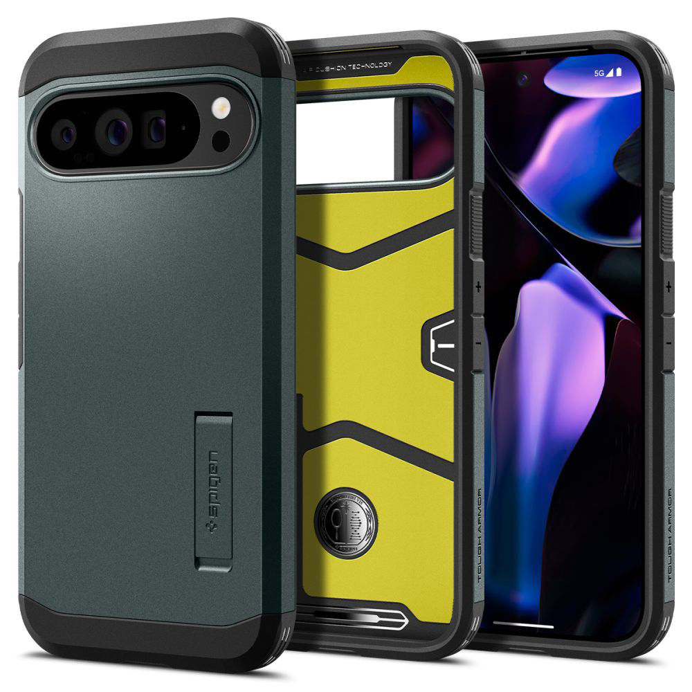 Funda para Google Pixel 9 Pro XL, Spigen, Tough Armor, Verde