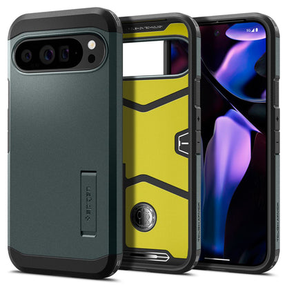 Funda para Google Pixel 9 Pro XL, Spigen, Tough Armor, Verde