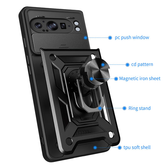 Funda para Google Pixel 9 Pro XL, Techsuit, CamShield, Negra
