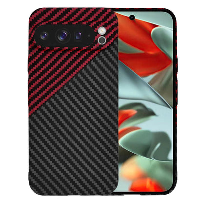 Funda para Google Pixel 9 Pro XL, Techsuit, Carbonite FiberShell, Negra Roja