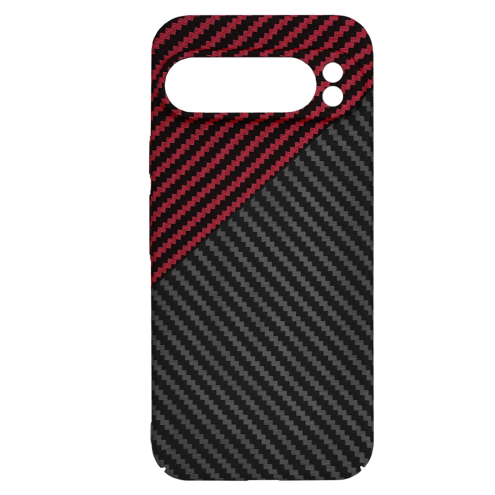 Funda para Google Pixel 9 Pro XL, Techsuit, Carbonite FiberShell, Negra Roja