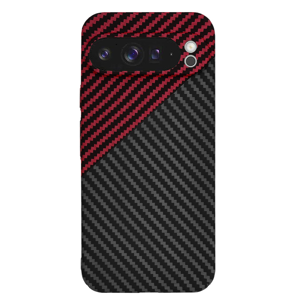 Funda para Google Pixel 9 Pro XL, Techsuit, Carbonite FiberShell, Negra Roja