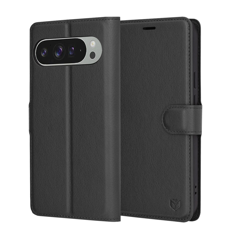 Funda para Google Pixel 9 Pro XL, Techsuit, Leather Folio, Negra