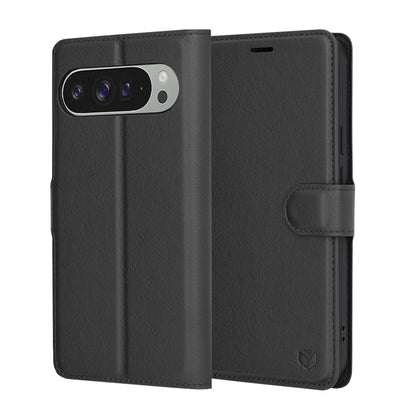 Funda para Google Pixel 9 Pro XL, Techsuit, Leather Folio, Negra