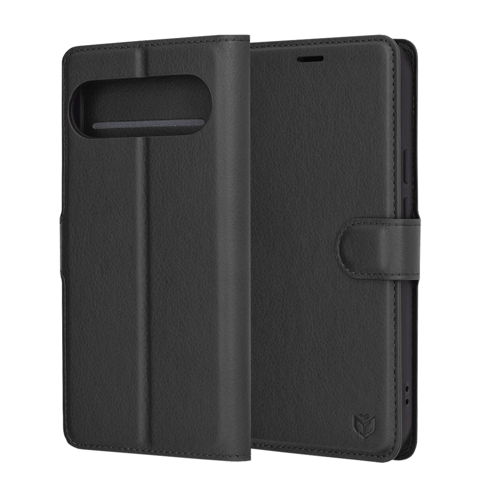 Funda para Google Pixel 9 Pro XL, Techsuit, Leather Folio, Negra