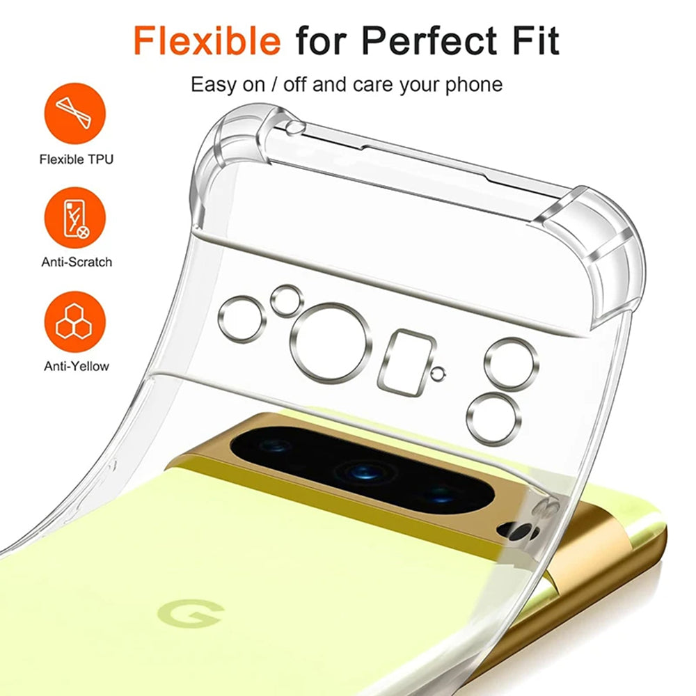 Funda para Google Pixel 9 Pro XL, Techsuit, Antigolpes Transparente, Transparente