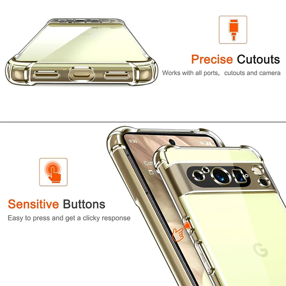 Funda para Google Pixel 9 Pro XL, Techsuit, Antigolpes Transparente, Transparente