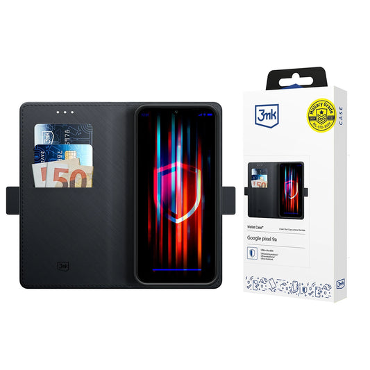 Funda para Google Pixel 9a, 3MK, Cartera, Negra