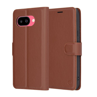 Funda para Google Pixel 9a, Techsuit, Leather Folio, Marrón