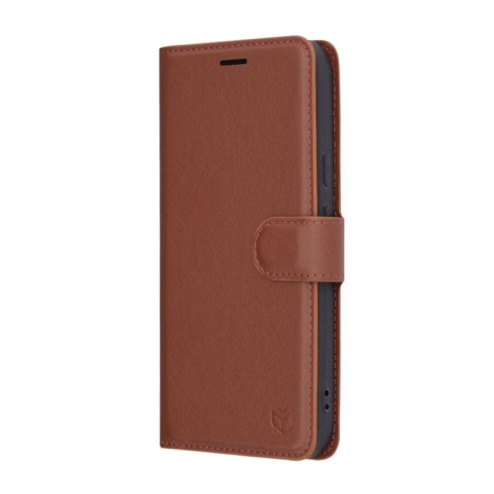 Funda para Google Pixel 9a, Techsuit, Leather Folio, Marrón