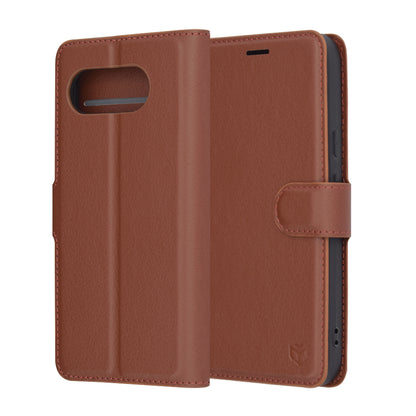 Funda para Google Pixel 9a, Techsuit, Leather Folio, Marrón
