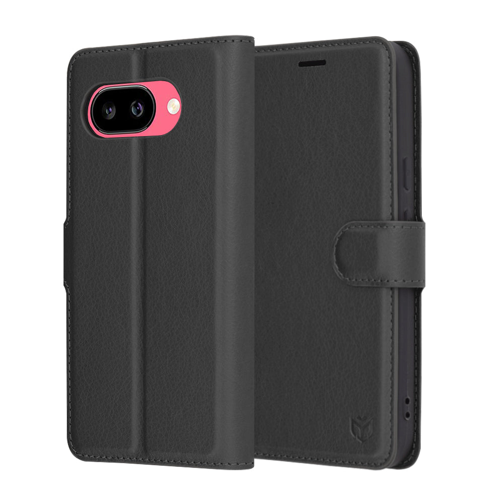 Funda para Google Pixel 9a, Techsuit, Leather Folio, Negra
