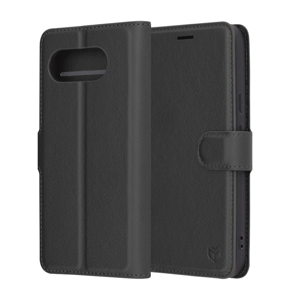 Funda para Google Pixel 9a, Techsuit, Leather Folio, Negra