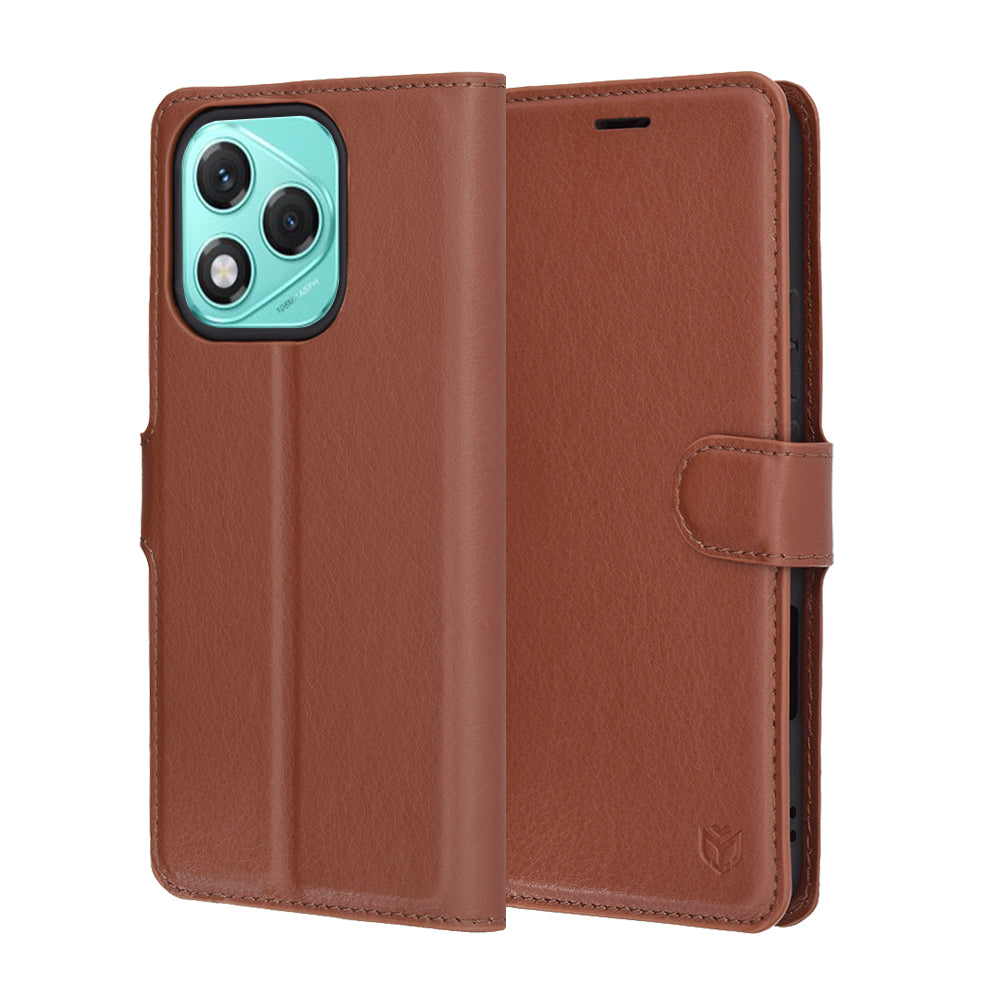 Funda para Honor 400 Lite, Techsuit, Leather Folio, Marrón