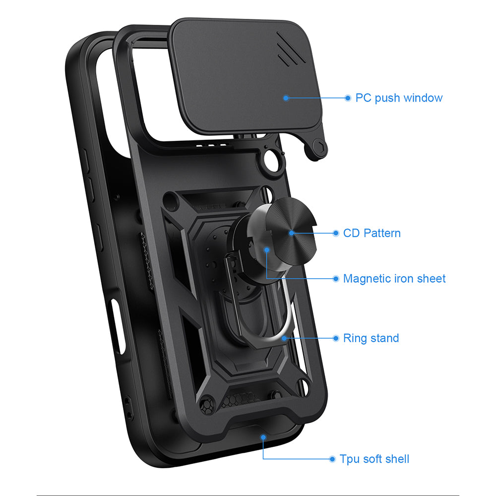 Funda para Honor 600 Pro / 600, Techsuit, CamShield, Azul