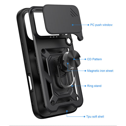 Funda para Honor 600 Pro / 600, Techsuit, CamShield, Negra