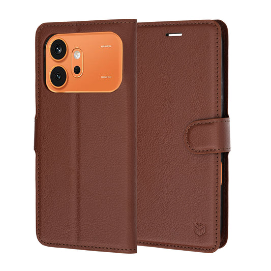 Funda para Honor 600 Pro / 600, Techsuit, Leather Folio, Marrón