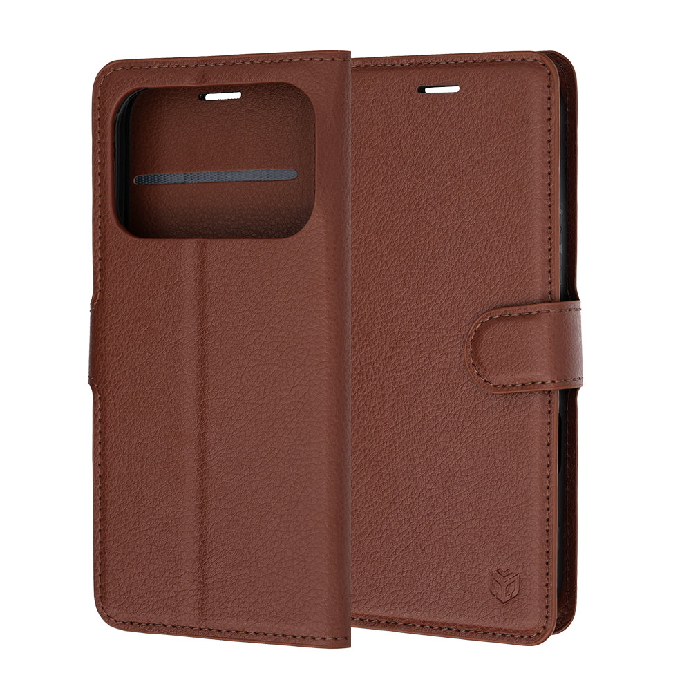 Funda para Honor 600 Pro / 600, Techsuit, Leather Folio, Marrón