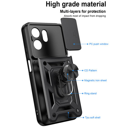 Funda para Honor 600 Smart, Techsuit, CamShield, Azul