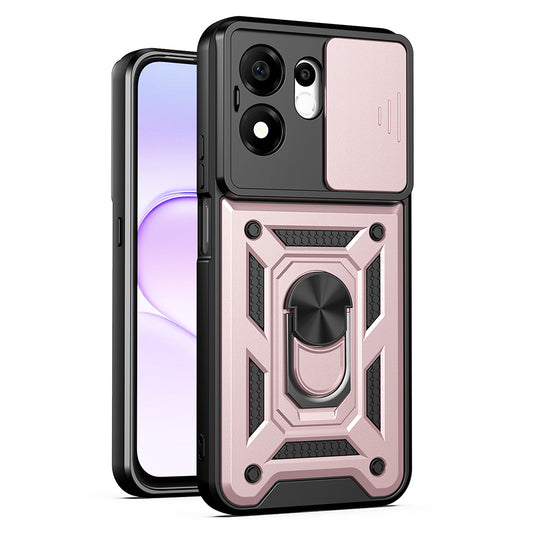 Funda para Honor 600 Smart, Techsuit, CamShield, Rosa Dorado