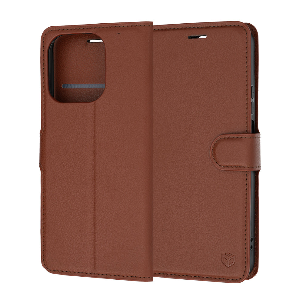 Funda para Honor 600 Smart, Techsuit, Leather Folio, Marrón