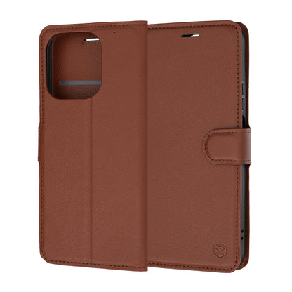 Funda para Honor 600 Smart, Techsuit, Leather Folio, Marrón