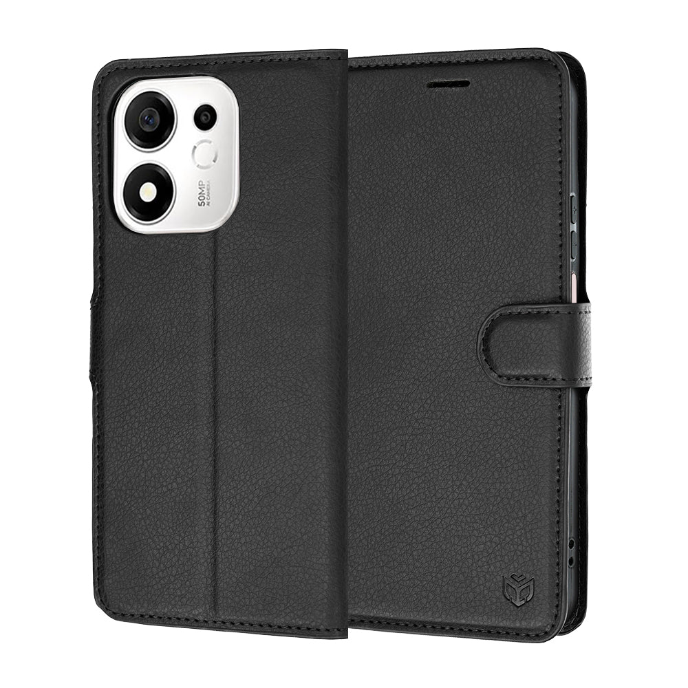 Funda para Honor 600 Smart, Techsuit, Leather Folio, Negra