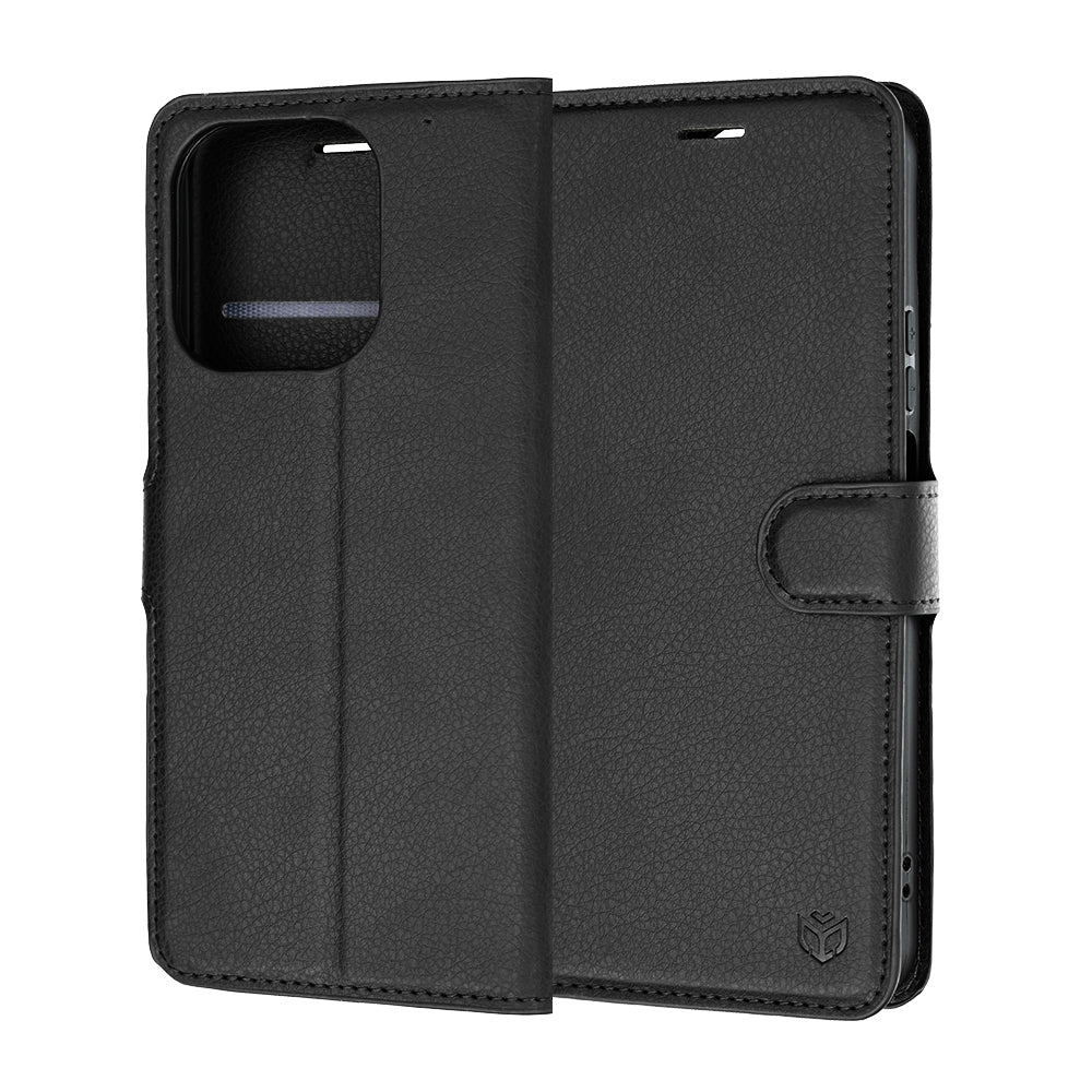 Funda para Honor 600 Smart, Techsuit, Leather Folio, Negra