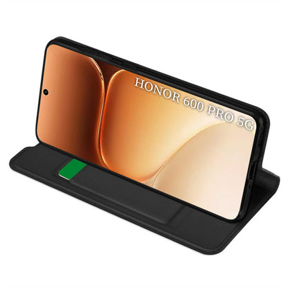 Funda para Honor 600 Smart, Techsuit, Magskin Book Long Blitz Cutout, Negra