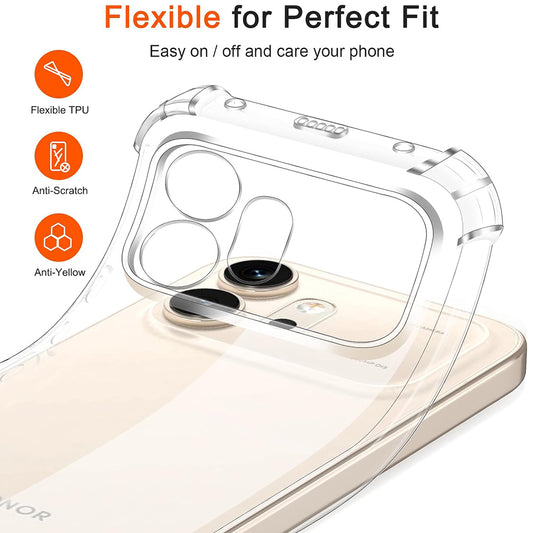 Funda para Honor 600, Techsuit, Shockproof Clear, Transparente