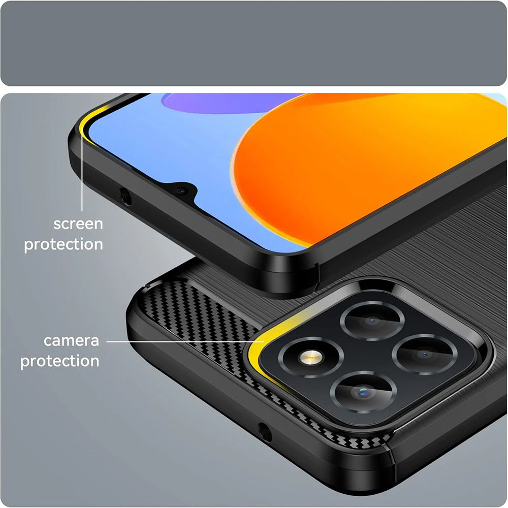 Funda para Honor 70 Lite / X6 / X8 5G, Techsuit, Carbono, Negra