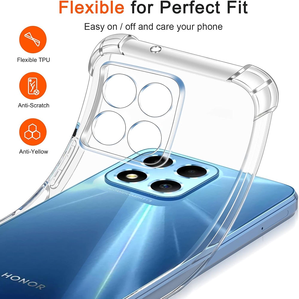 Funda para Honor 70 Lite / X6 / X8 5G, Techsuit, Transparente a prueba de golpes