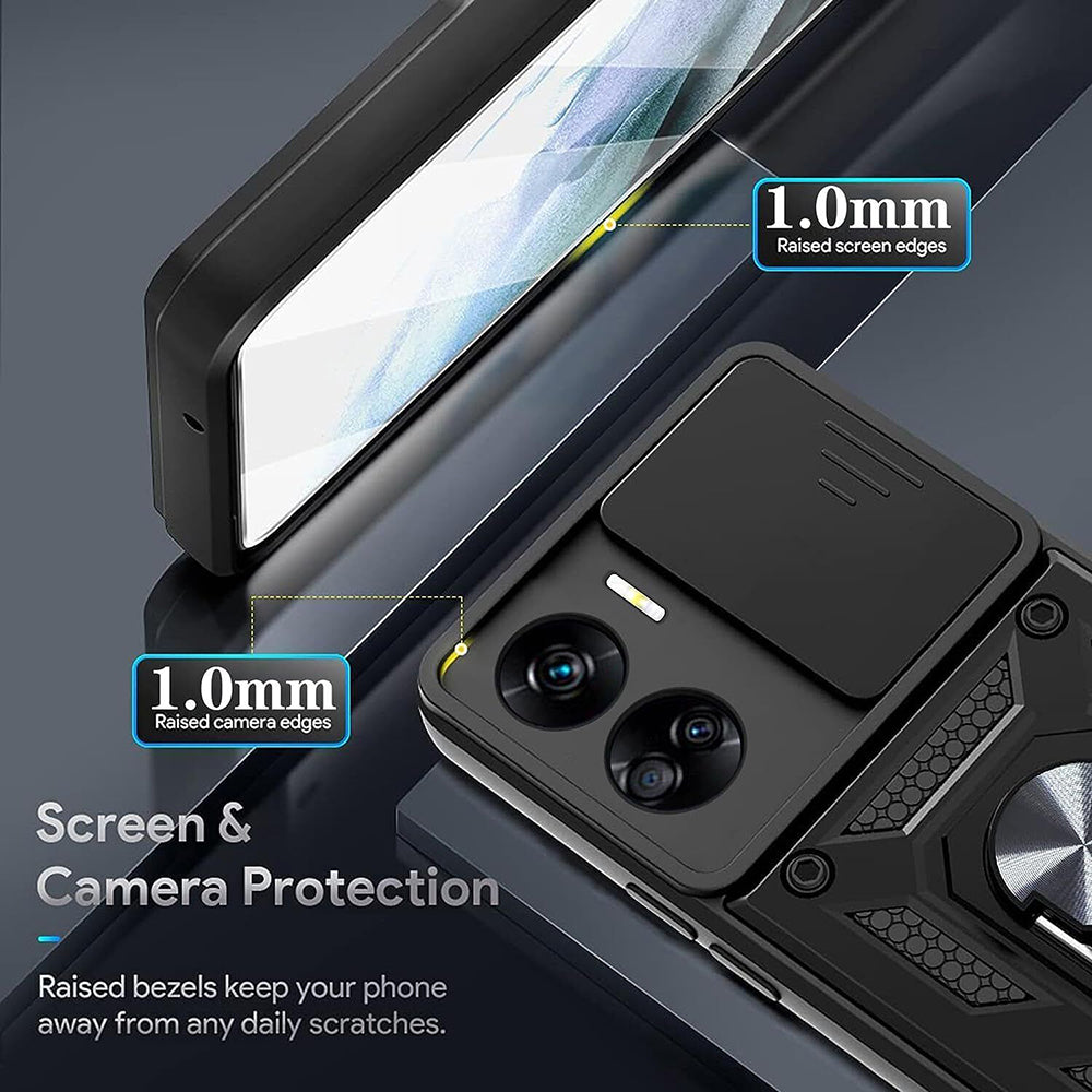 Funda para Honor 90 Lite, Techsuit, CamShield, Negra