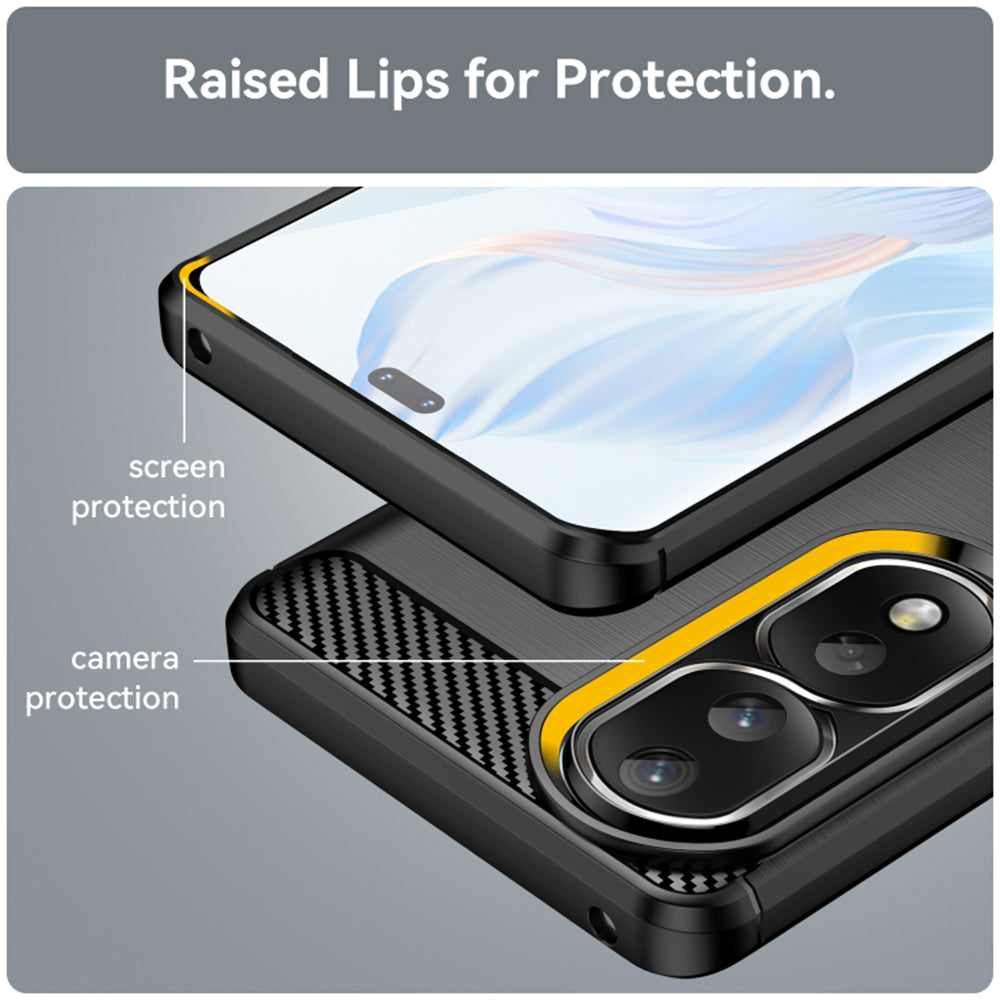 Funda para Honor 90 Pro / 80 Pro, Techsuit, Carbono, Negra