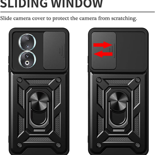 Funda para Honor 90, Techsuit, CamShield, Negra