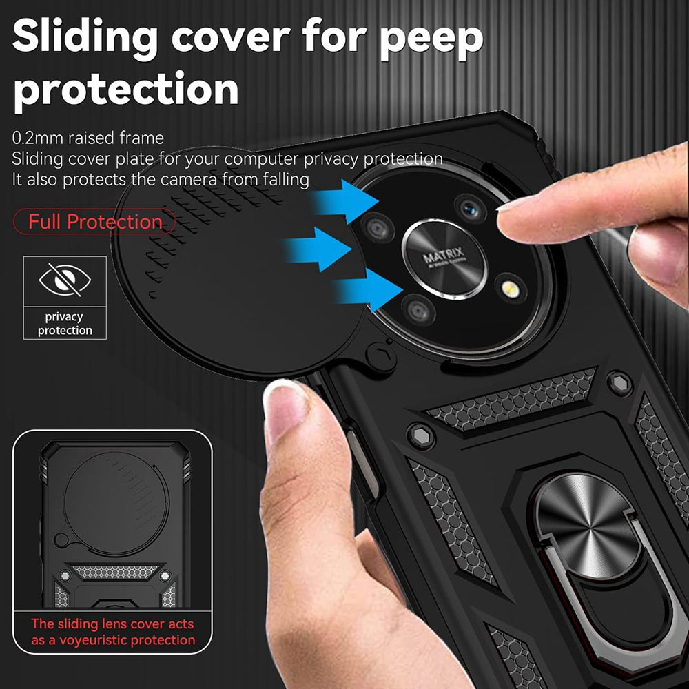 Funda para Honor Magic5 Lite, Techsuit, CamShield, Negra