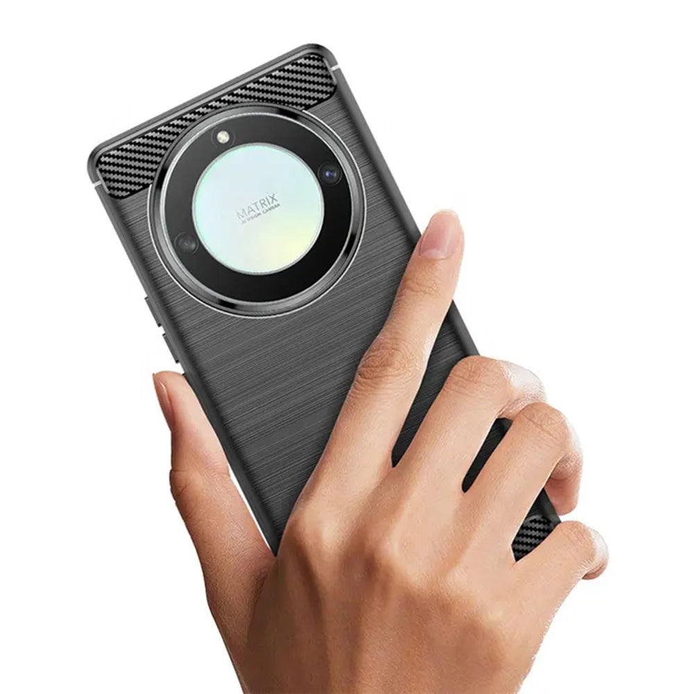 Funda para Honor Magic5 Lite, Techsuit, Carbono, Negra
