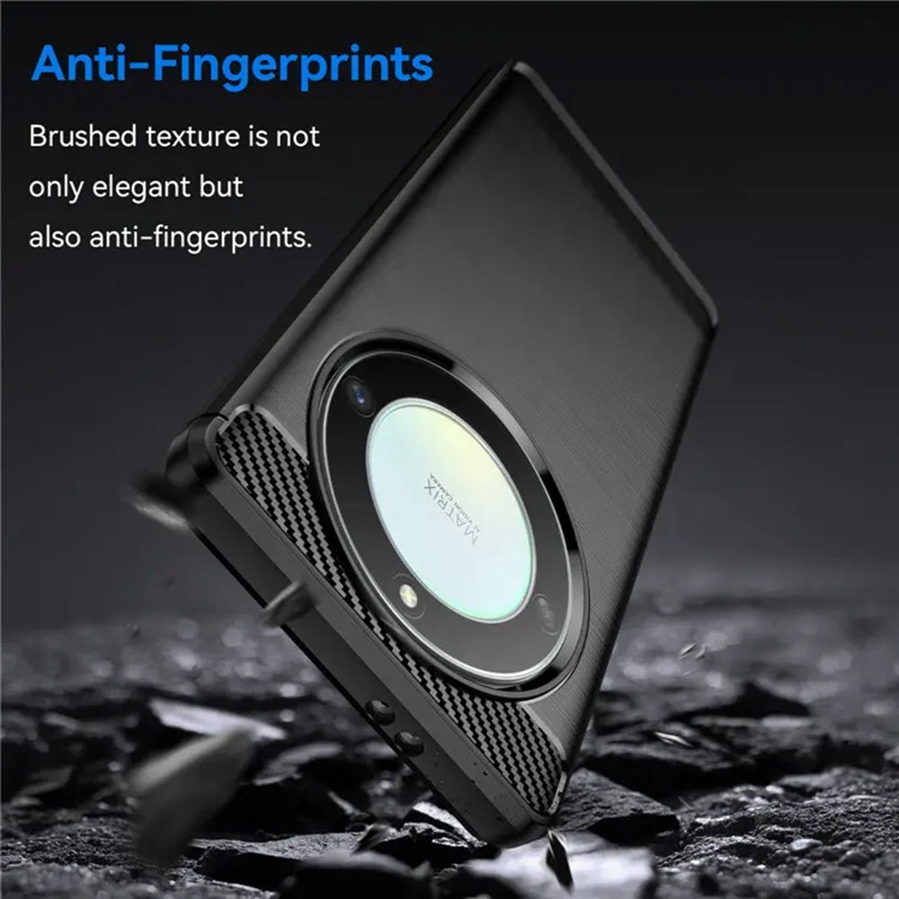 Funda para Honor Magic5 Lite, Techsuit, Carbono, Negra
