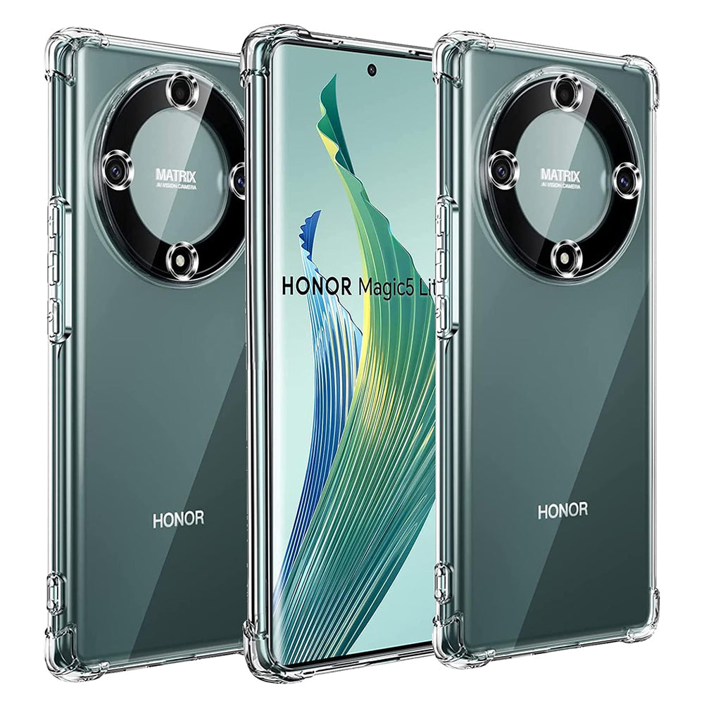 Funda para Honor Magic5 Lite, Techsuit, Antigolpes Transparente, Transparente